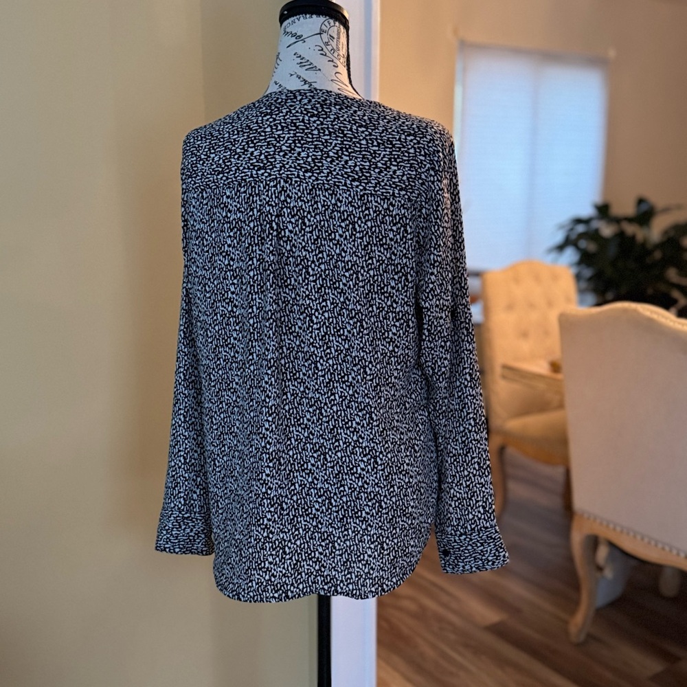 Black and White Patterned Blouse